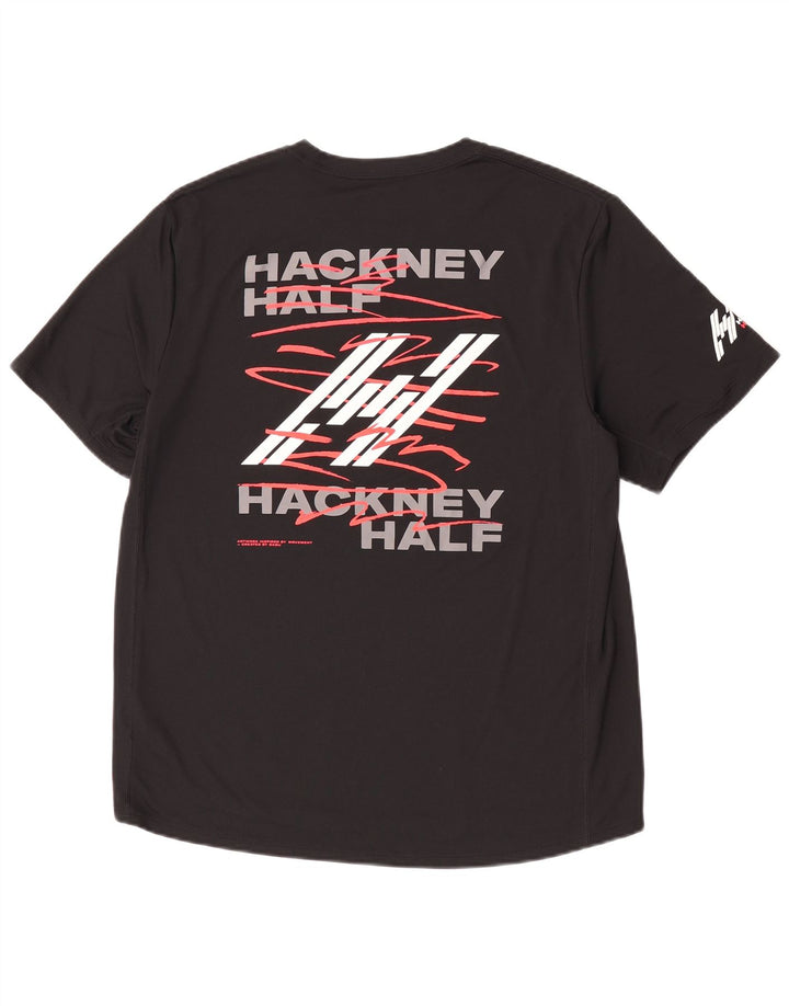 Nike Herre Dri Fit Grafisk T-Shirt Top Stor Sort Polyester