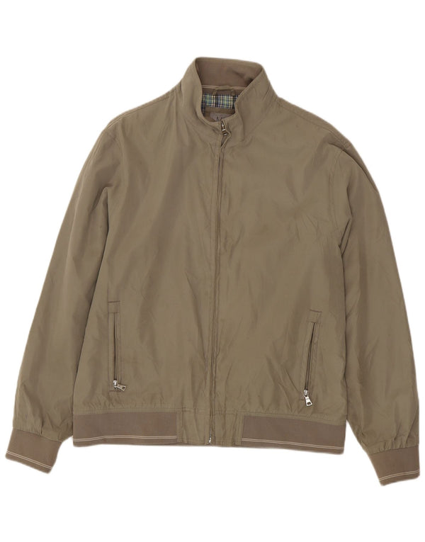 Marks & Spencer Herre Regular Fit Bomber Jacket UK 40 Large Beige Polyester
