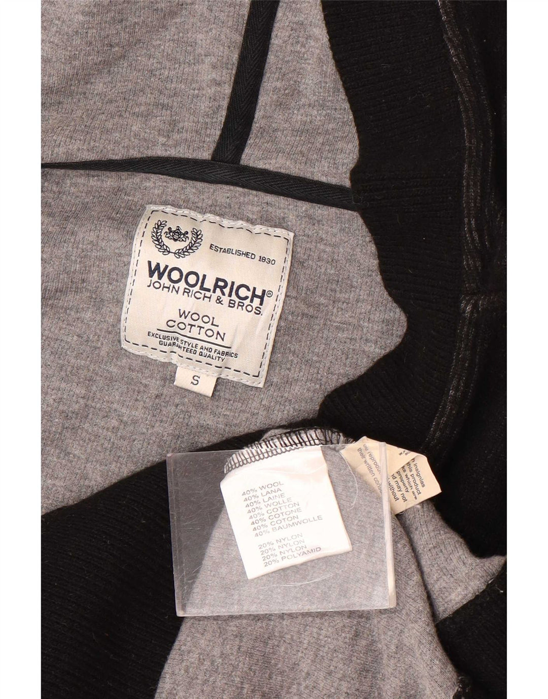 Woolrich Dame Hættetrøje UK 10 Small Black Wool