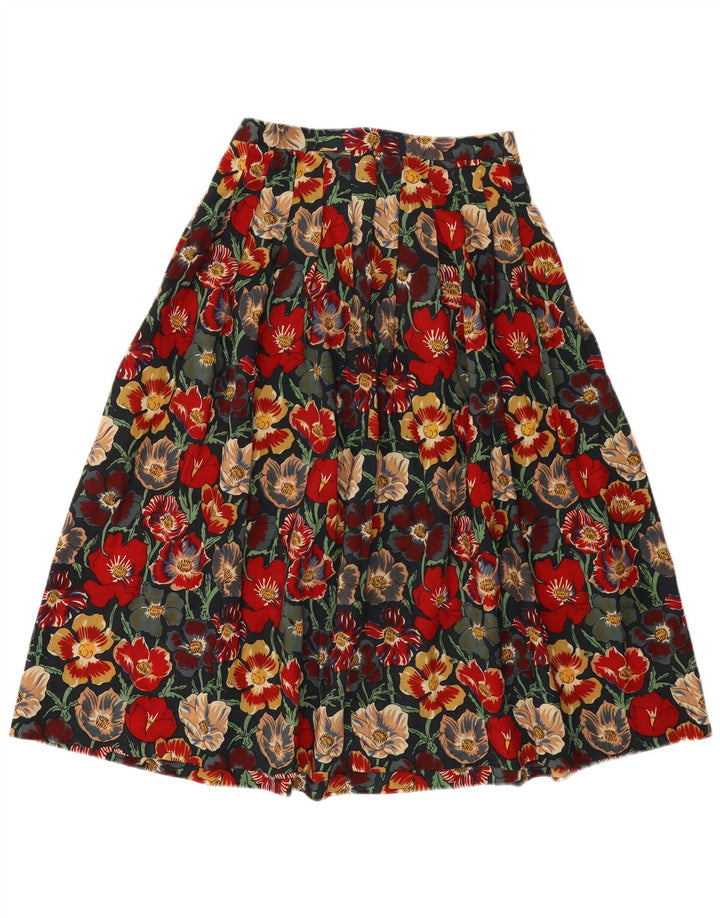 Jaeger Womens Flared Skirt UK 14 Medium W28 Flerfarvet blomsteruld