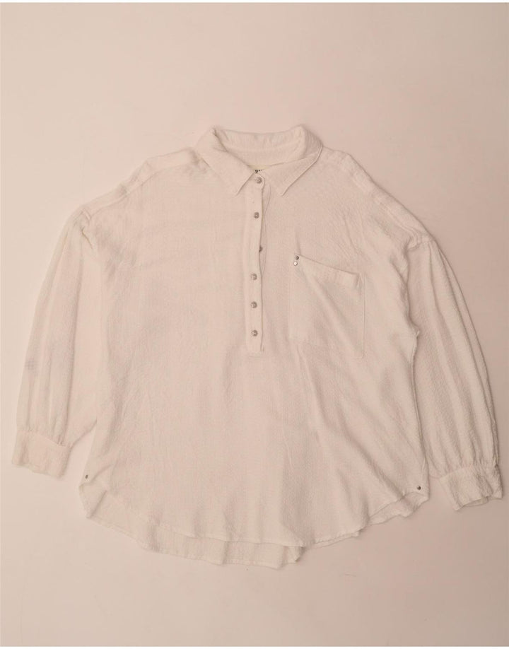 BKE Dame Pullover Oversized skjortebluse UK 16 Large White Rayon