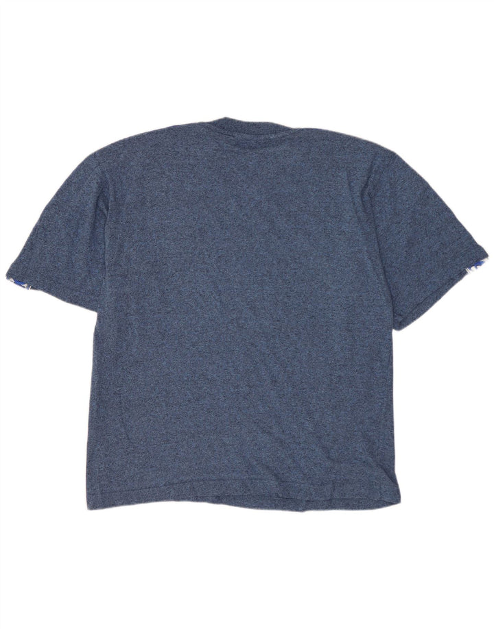 Asics Herre grafisk T-shirt Top UK 41 Medium Blue Flecked Bomuld