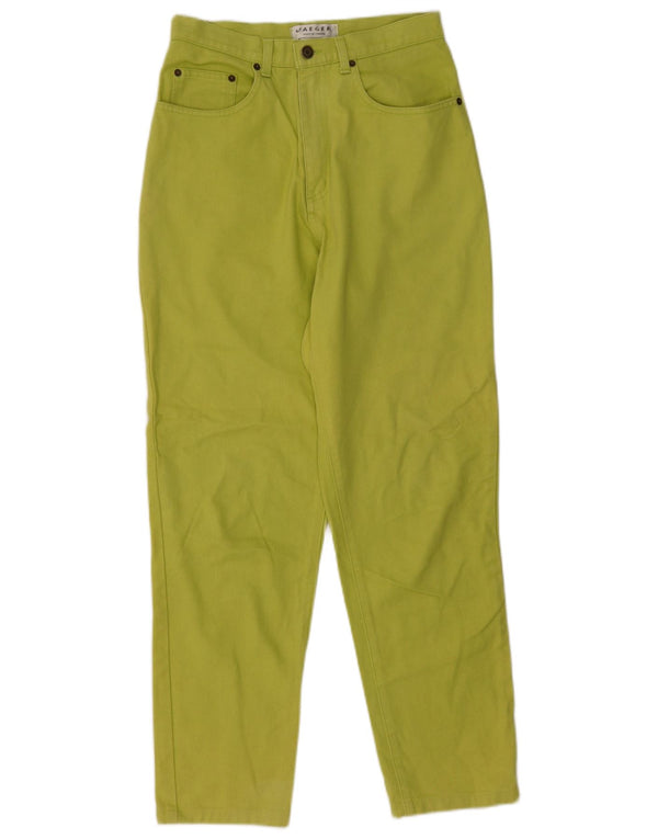 Jaeger Kvinder Højtaljede tilspidsede Jeans UK 10 Small W26 L38 Grøn Bomuld