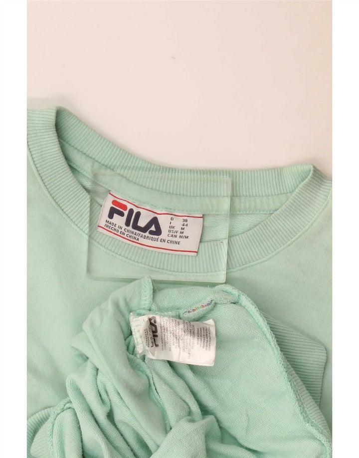 Fila Dame Sweatshirt Jumper UK 14 Medium turkis bomuld