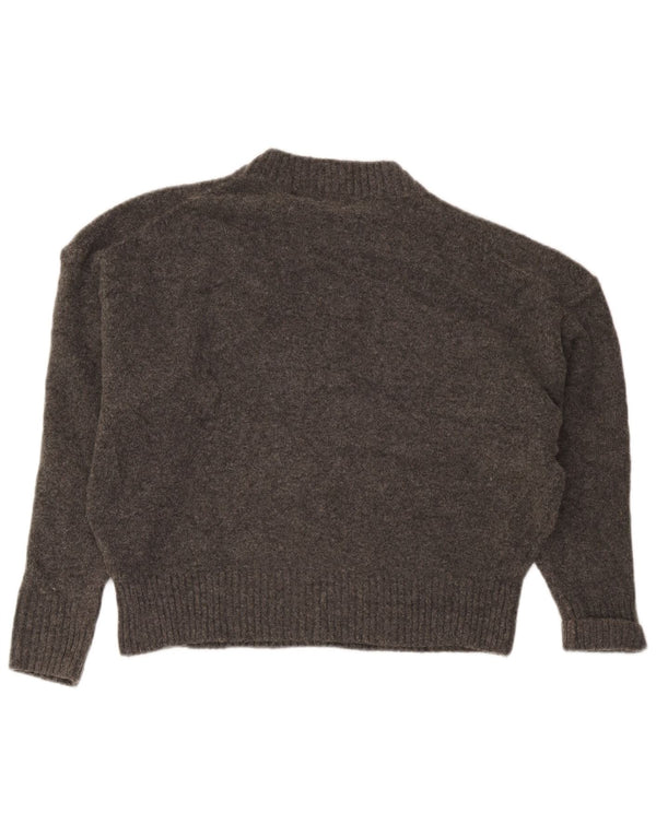 Zara Womens Relaxed Fit Crew Neck Jumper Sweater UK 10 Small Grey Acryl