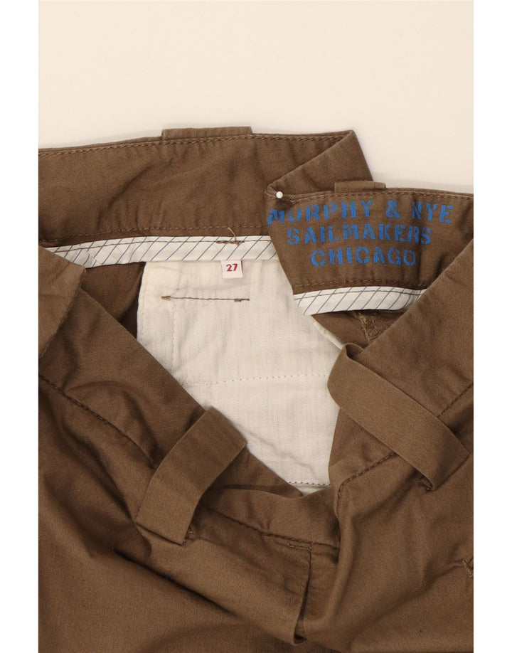 MURPHY & NYE Womens Chino Shorts W27 Small  Brown Cotton Vintage Murphy & Nye and Second-Hand Murphy & Nye from Messina Hembry 