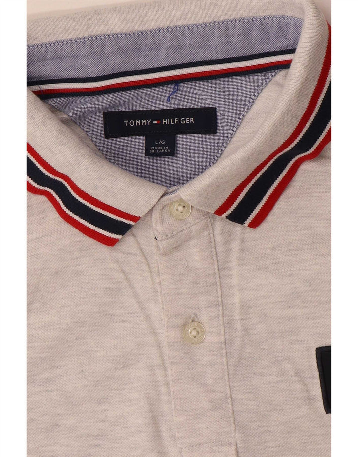 Tommy Hilfiger Herre Grafisk Polo Shirt Stor Grå Flecked