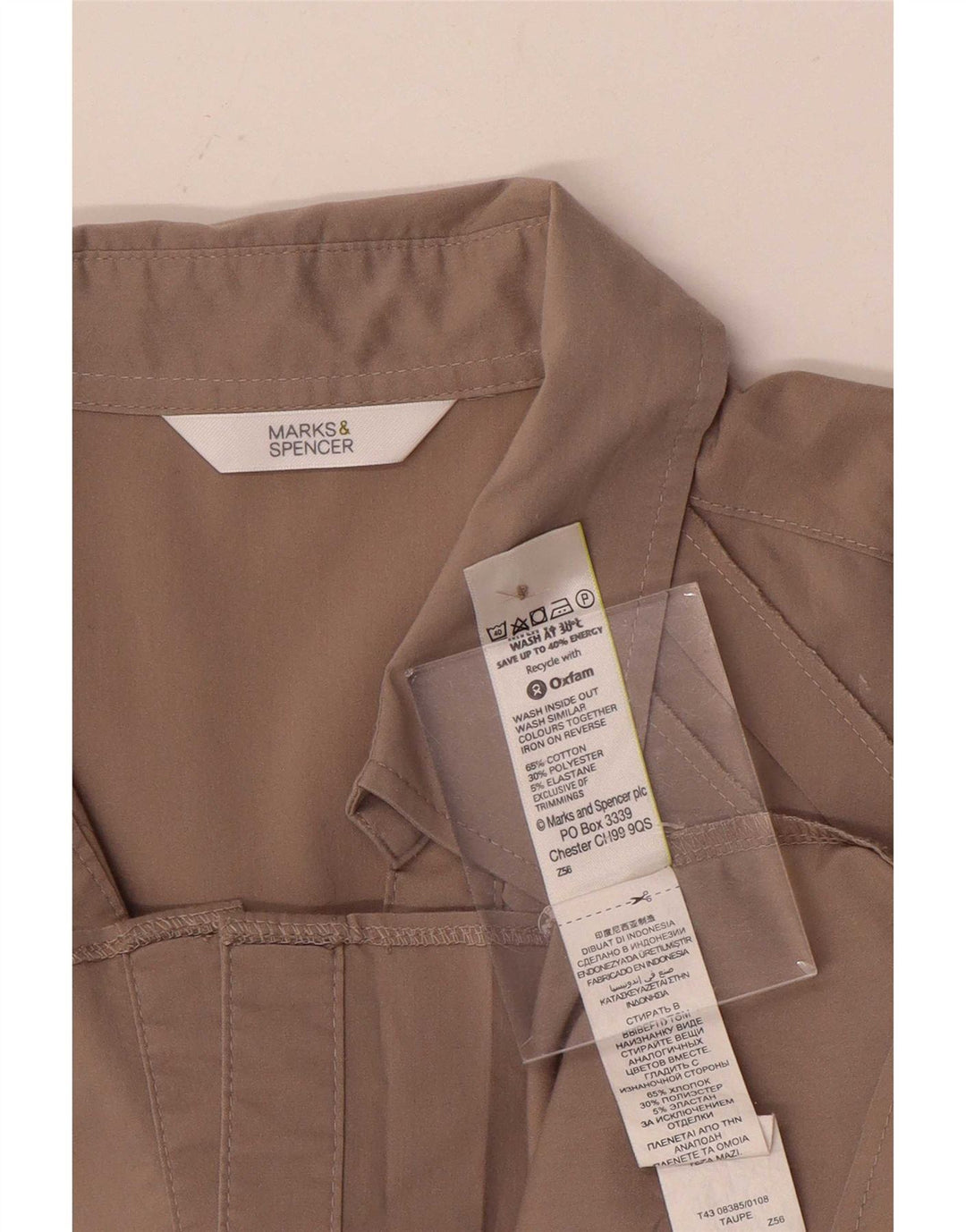 Marks & Spencer skjortebluse til kvinder UK 18 XL Grå bomuld