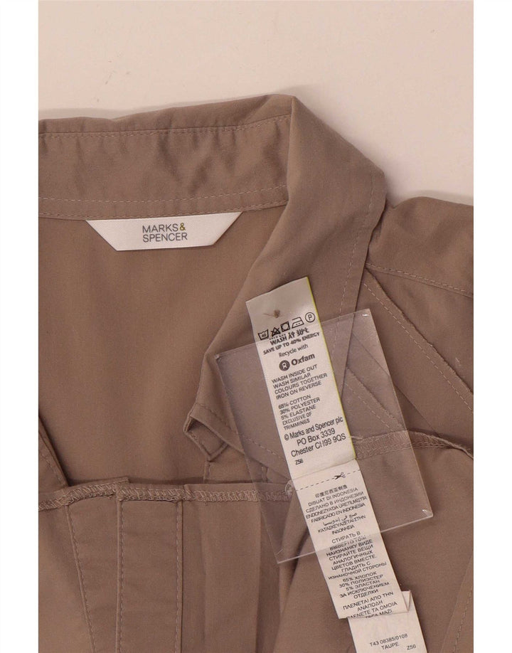Marks & Spencer skjortebluse til kvinder UK 18 XL Grå bomuld