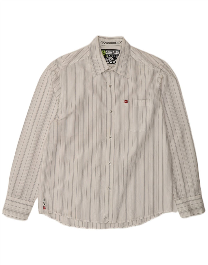 Quiksilver herreskjorte lille hvid stribet