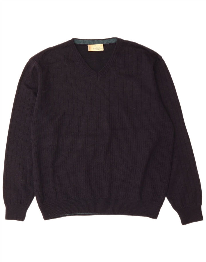 Marks & Spencer Herre V-hals sweater Stor marineblå akryl