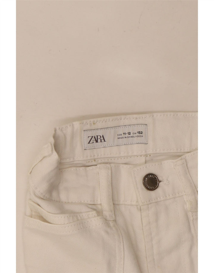 ZARA Girls Denim Shorts 11-12 Years W24 White
