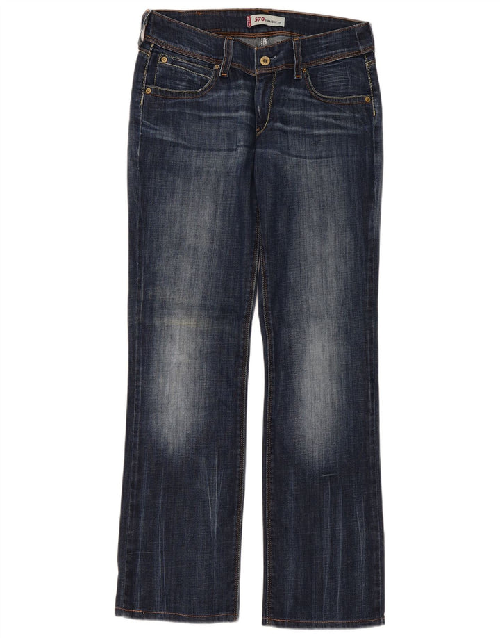 Levi's Dame 570 Straight Jeans W31 L31 Marineblå Bomuld