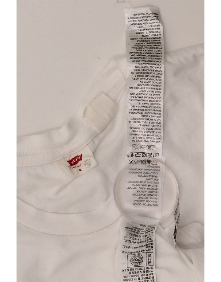 Levi's Dame T-Shirt Top UK 12 Medium Hvid Bomuld