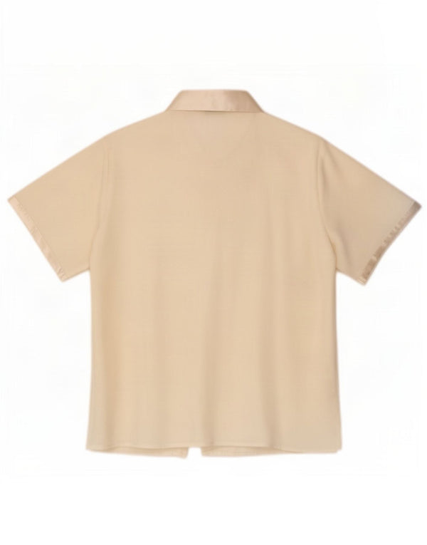Marks & Spencer Kortærmet skjortebluse til kvinder UK 12 Medium Off White