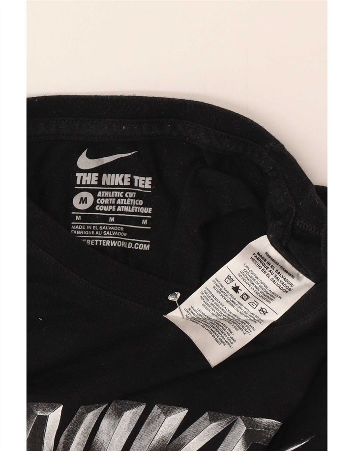 Nike Herre Athletic Cut Grafisk T-shirt Top Medium Sort Bomuld