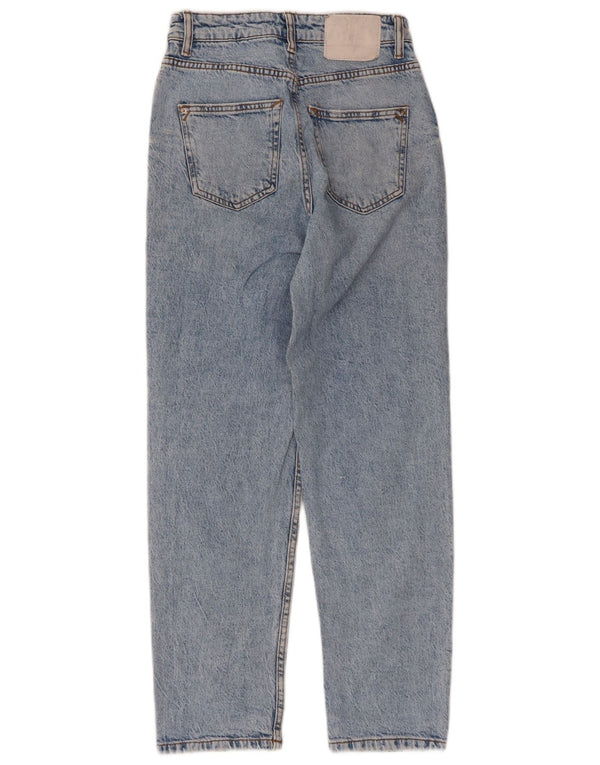 Zara Dame Straight Jeans EU 34 2XS W24 L27 Blå Bomuld