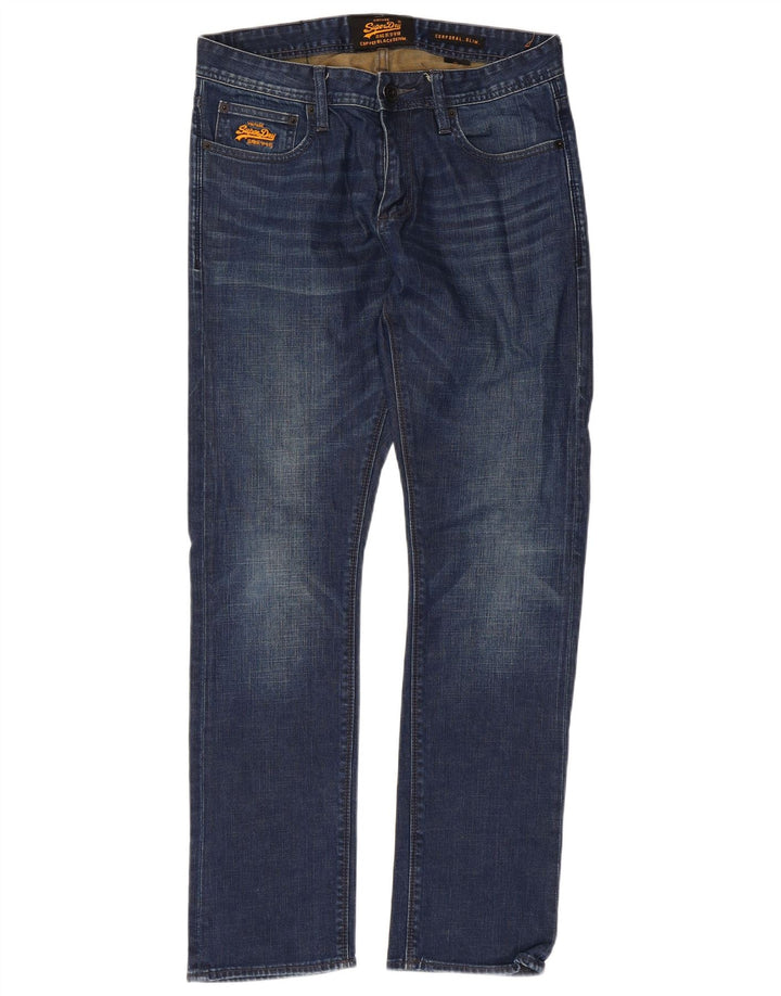 Superdry Herre Corporal Slim Jeans W32 L30 Blå Bomuld