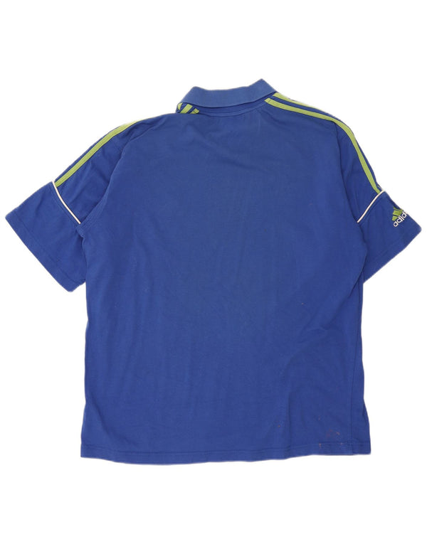 Adidas Polo Shirt til mænd UK 44/46 Large Blue Cotton