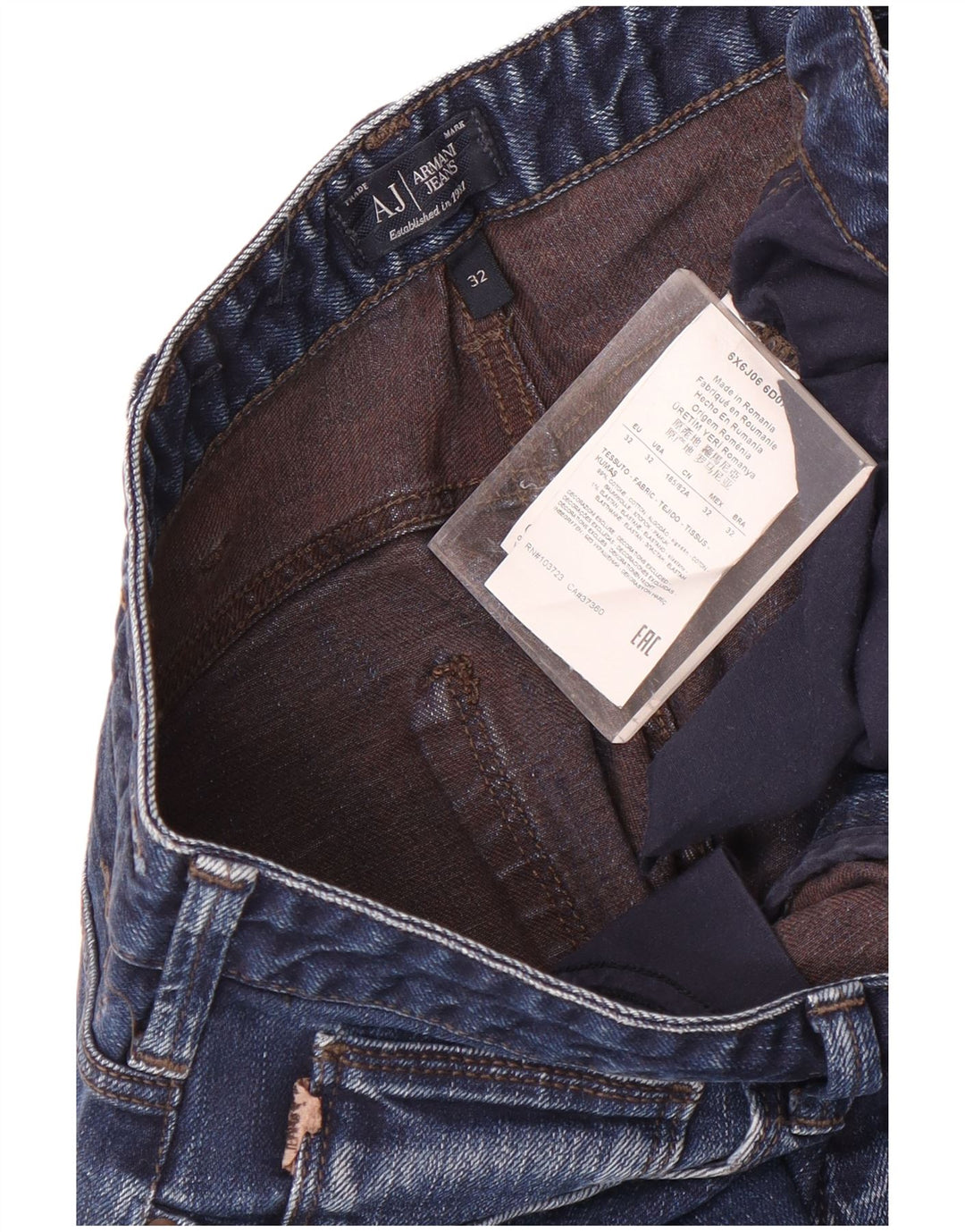 Armani Herre Slim Jeans W32 L32 Marineblå Bomuld