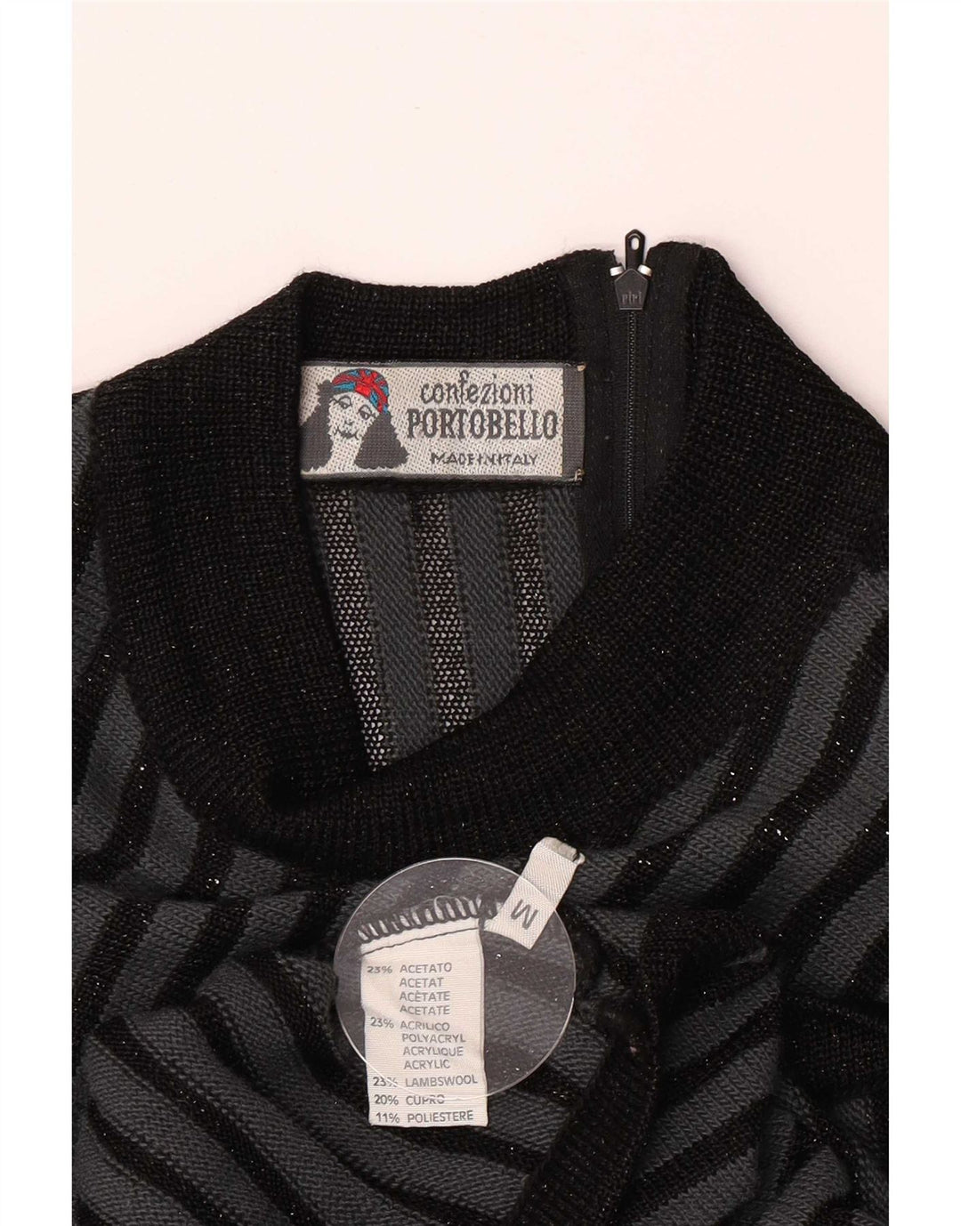Portobello's Dame Longline Turtle Neck Jumper Sweater UK 14 Medium Black