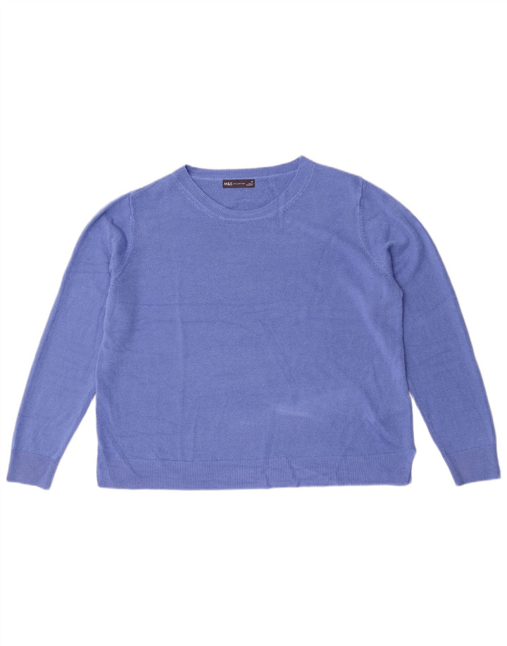 Marks & Spencer Dame sweater med rund hals DK 20 2XL Blå