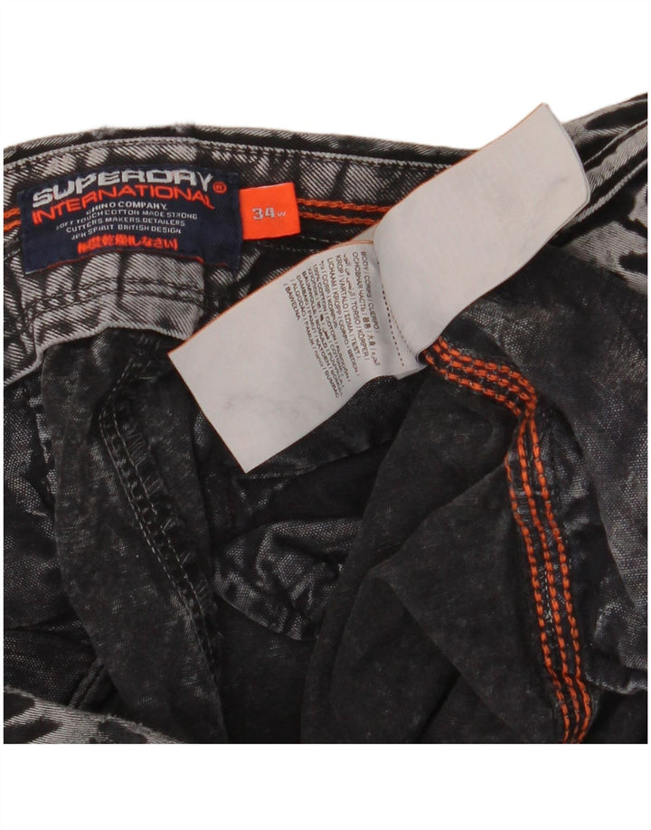 Superdry denimshorts til mænd W34 store grå bomuld