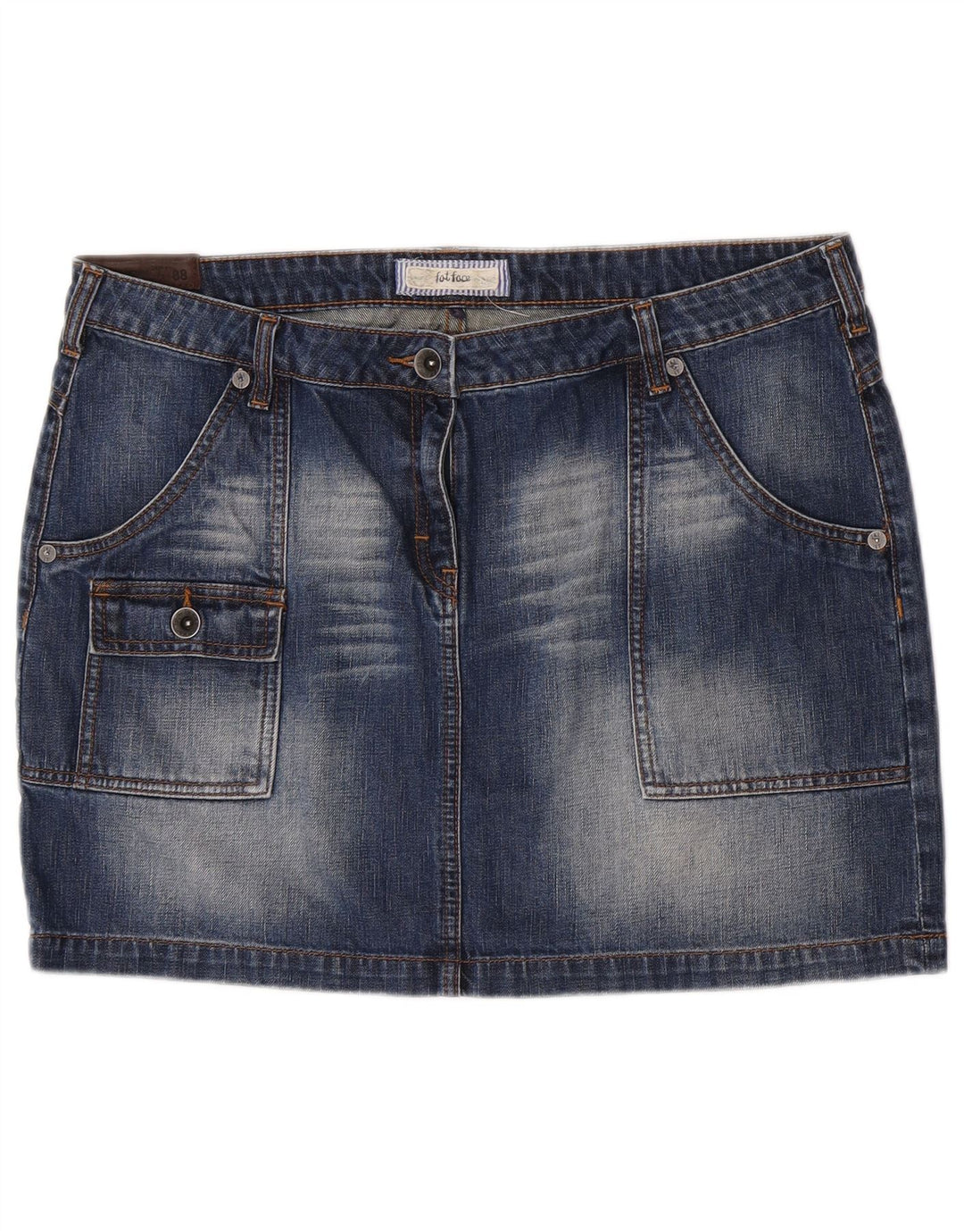 Fat Face Dame Denim Mini Cargo Nederdel W36 XL Blå Bomuld