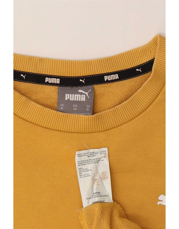 Puma Herre Regular Fit Sweatshirt Jumper XL Gul Bomuld