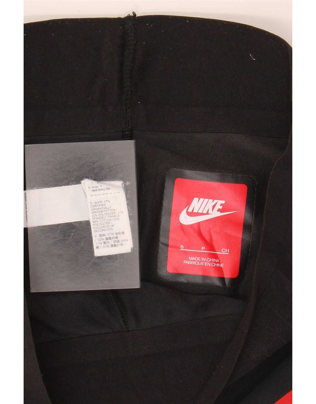Nike Dame Leggings UK 10 Small Black Colourblock Bomuld