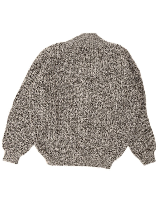 Vintage Herre V-hals sweater IT 50 Medium Grå Flecked
