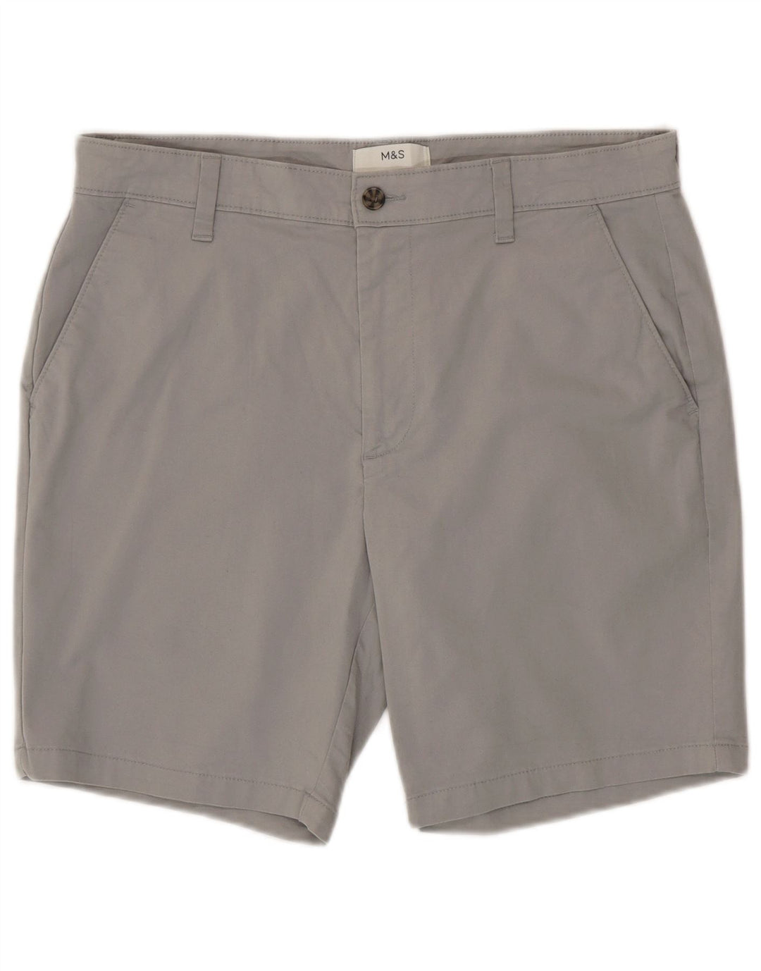 Marks & Spencer Chino Shorts til mænd W34 Large Grå Bomuld