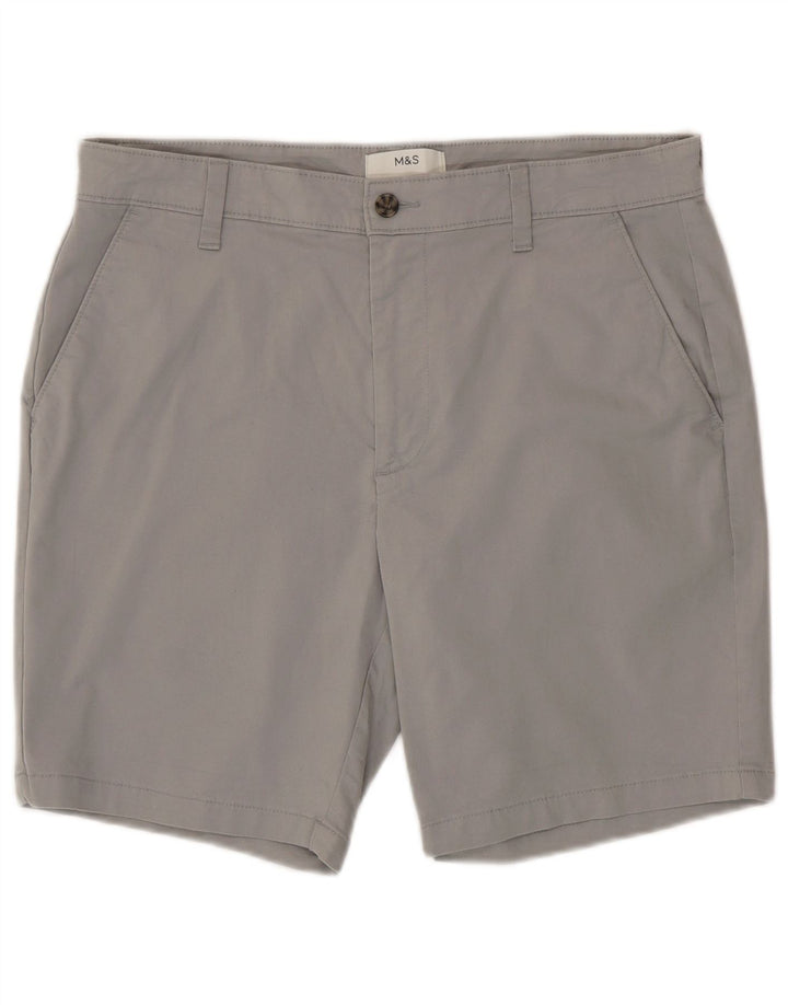 Marks & Spencer Chino Shorts til mænd W34 Large Grå Bomuld