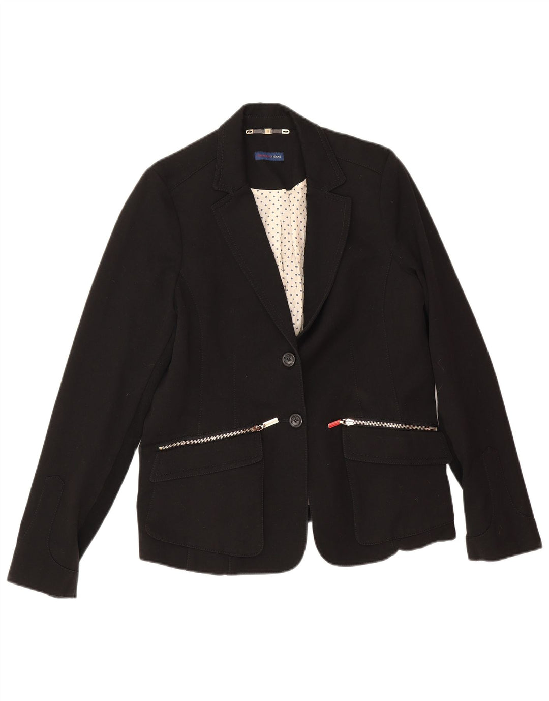 Trussardi Jeans Dame 2 Button Blazer Jacket UK 14 Medium Black