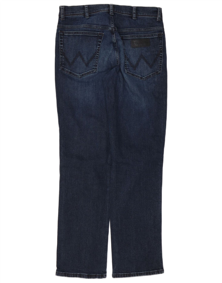 Wrangler Herre Texas Straight Jeans W32 L30 Marineblå Bomuld