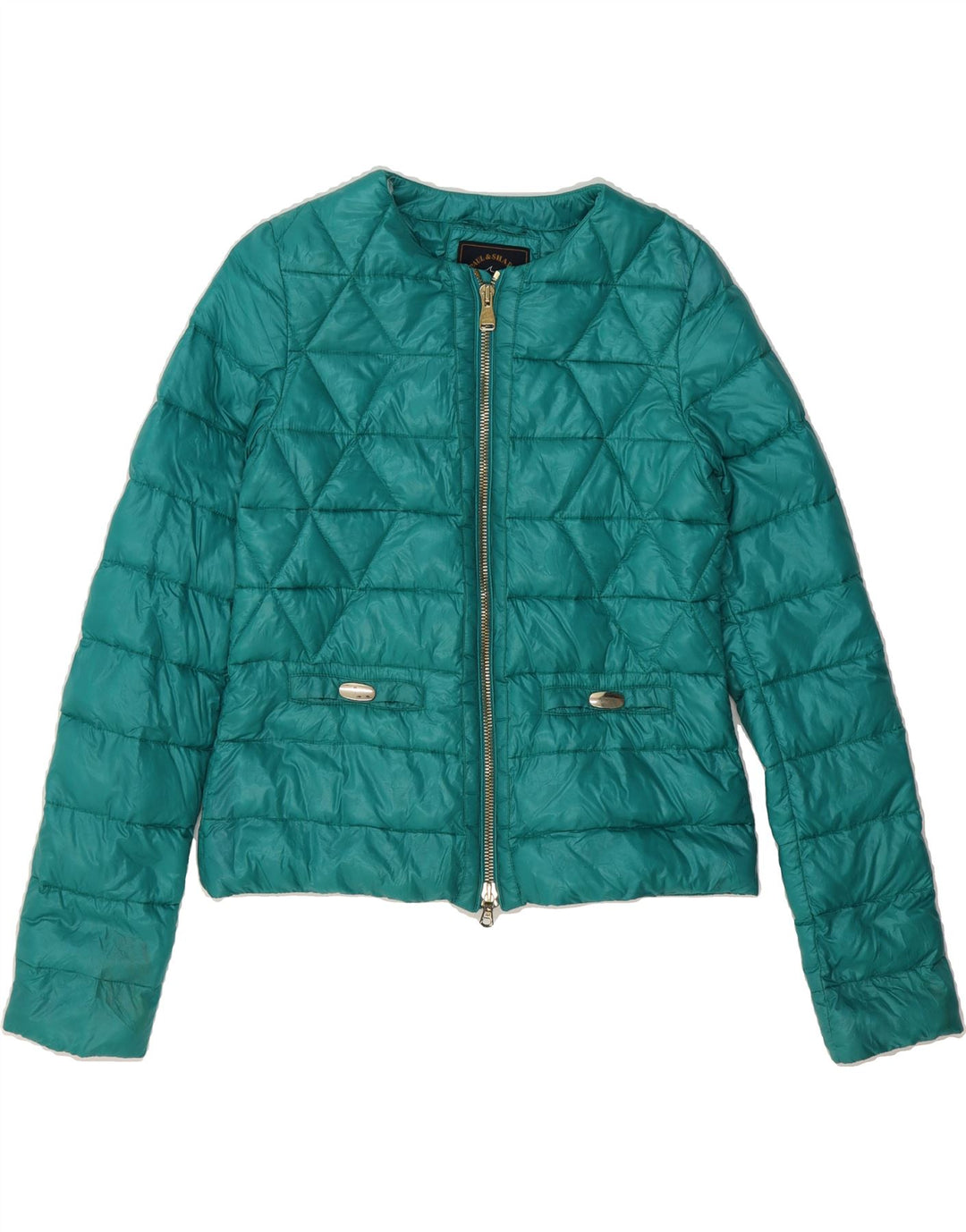 PAUL & SHARK Womens Padded Jacket UK 10 Small Green Vintage Paul & Shark and Second-Hand Paul & Shark from Messina Hembry 