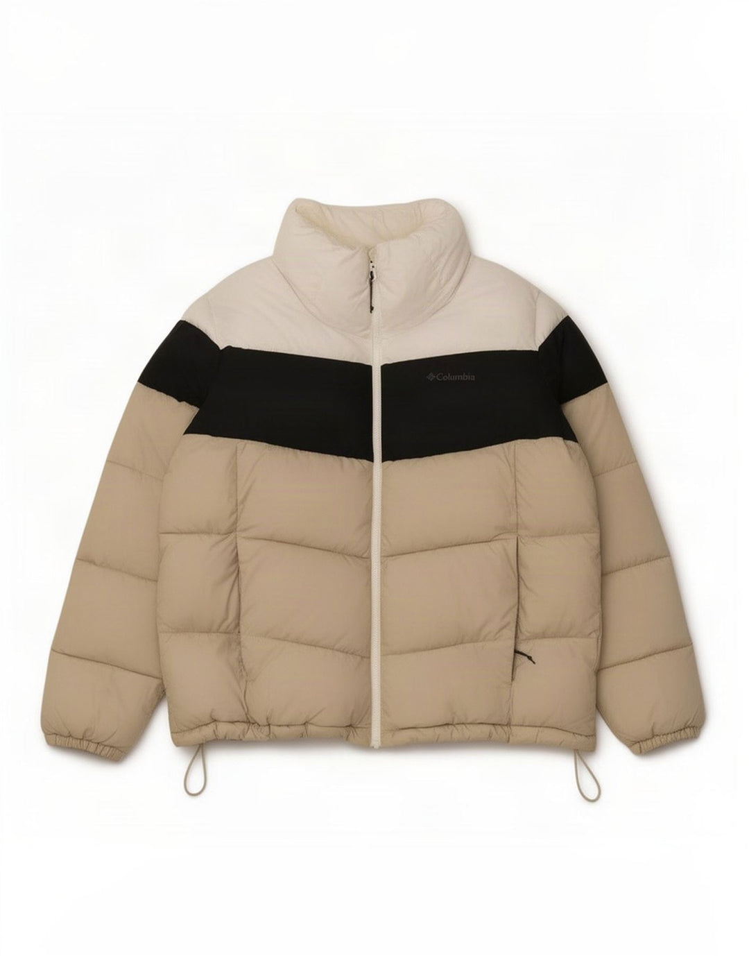 Columbia polstret herrejakke UK 42 XL Beige Colourblock Polyester