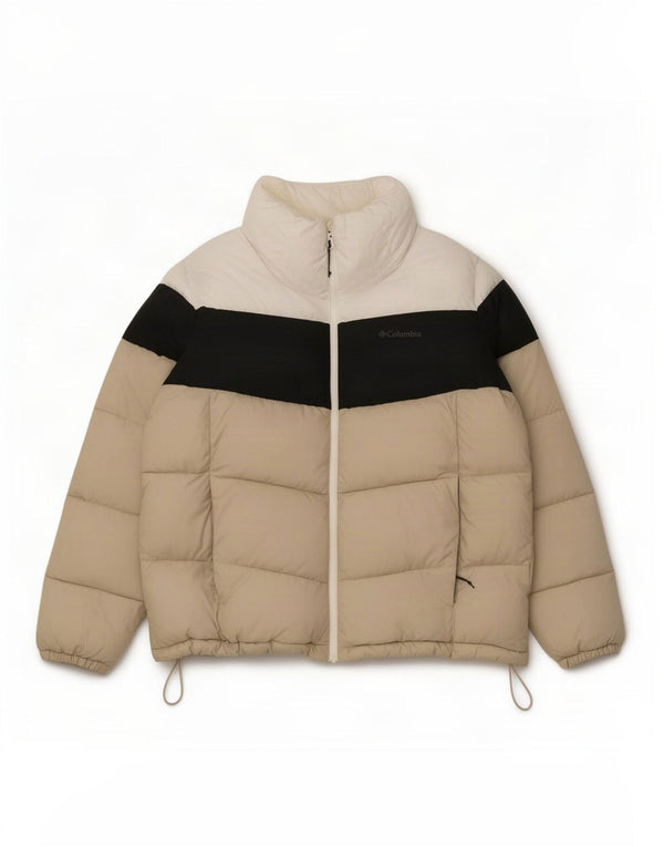 Columbia polstret herrejakke UK 42 XL Beige Colourblock Polyester