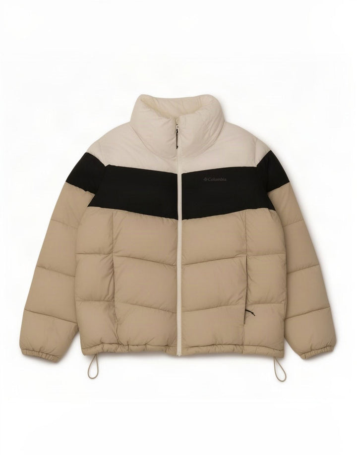 Columbia polstret herrejakke UK 42 XL Beige Colourblock Polyester
