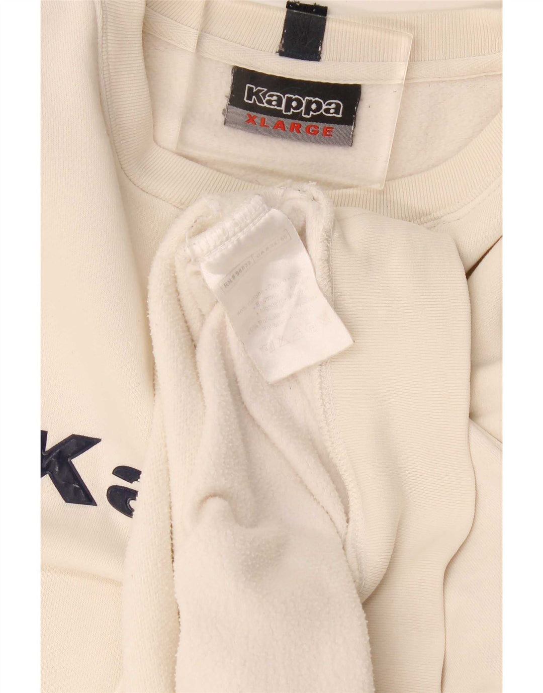 Kappa Herre Grafisk Sweatshirt Jumper XL Hvid Bomuld