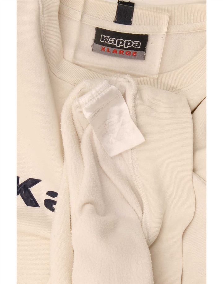 Kappa Herre Grafisk Sweatshirt Jumper XL Hvid Bomuld