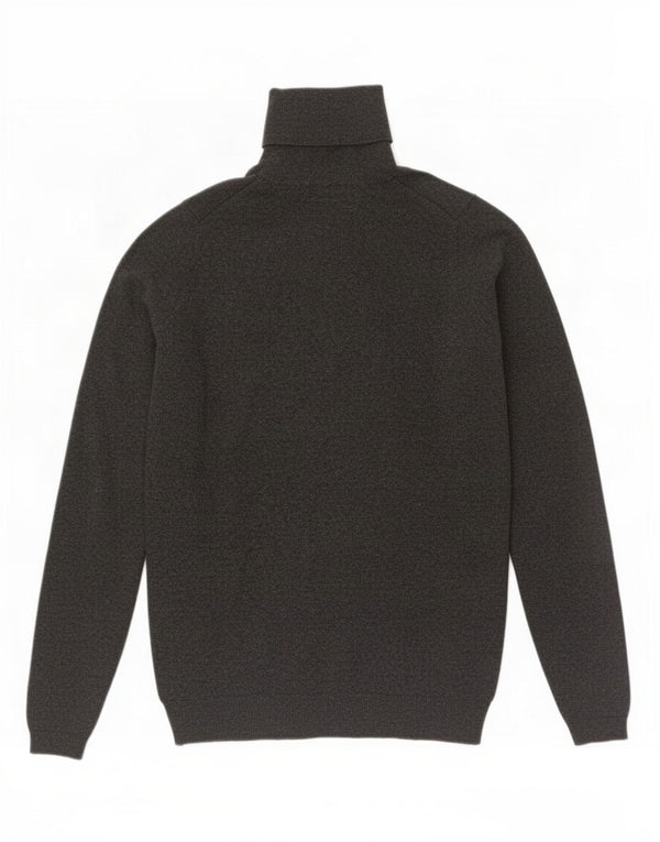 Zara Dame Rullehals Sweater UK 12 Medium Grå Bomuld