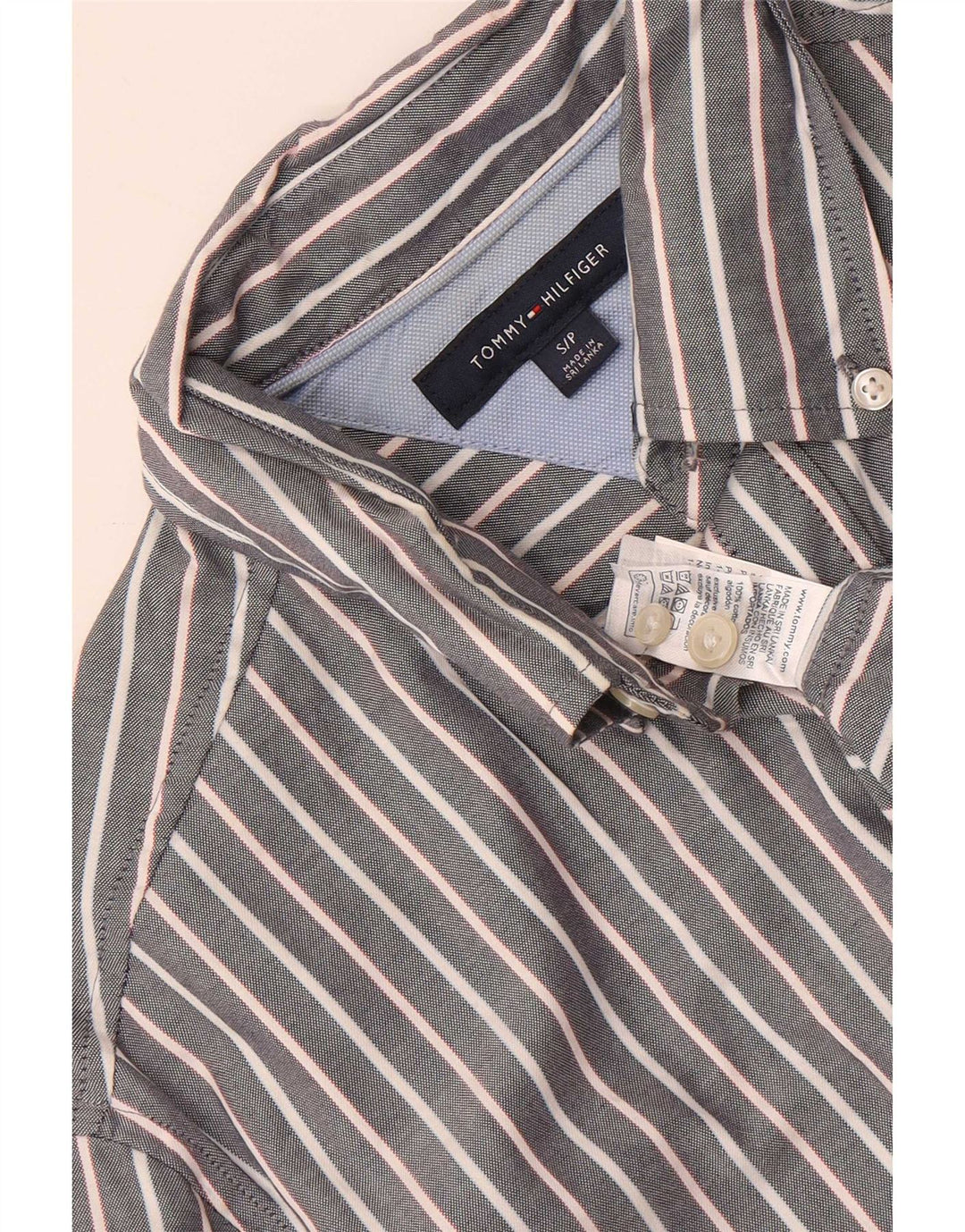Tommy Hilfiger herreskjorte lille grå nålestribet bomuld