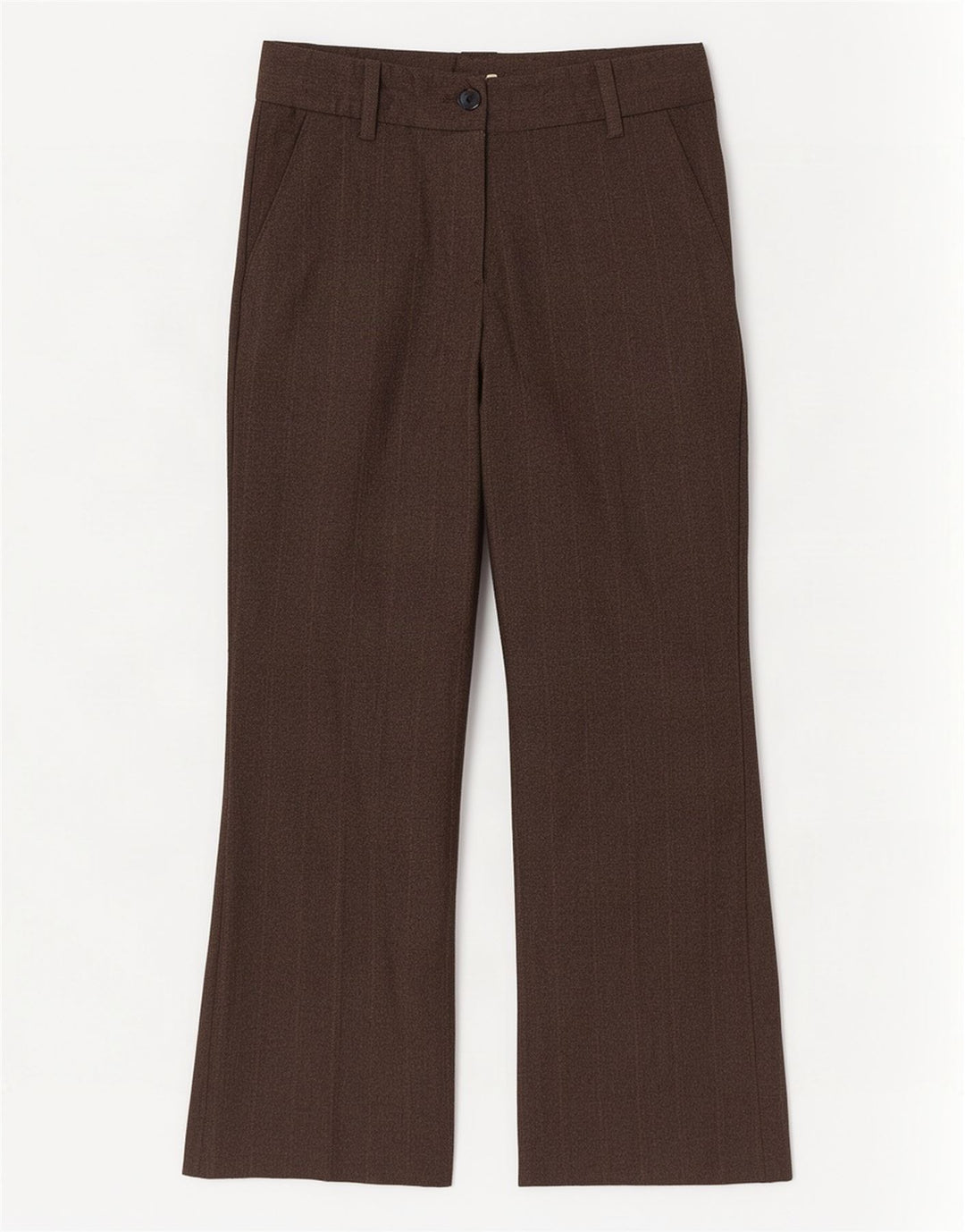 Zara Dame Bootcut Suit Bukser EU 36 XS W26 L28 Brun Stribet Polyester