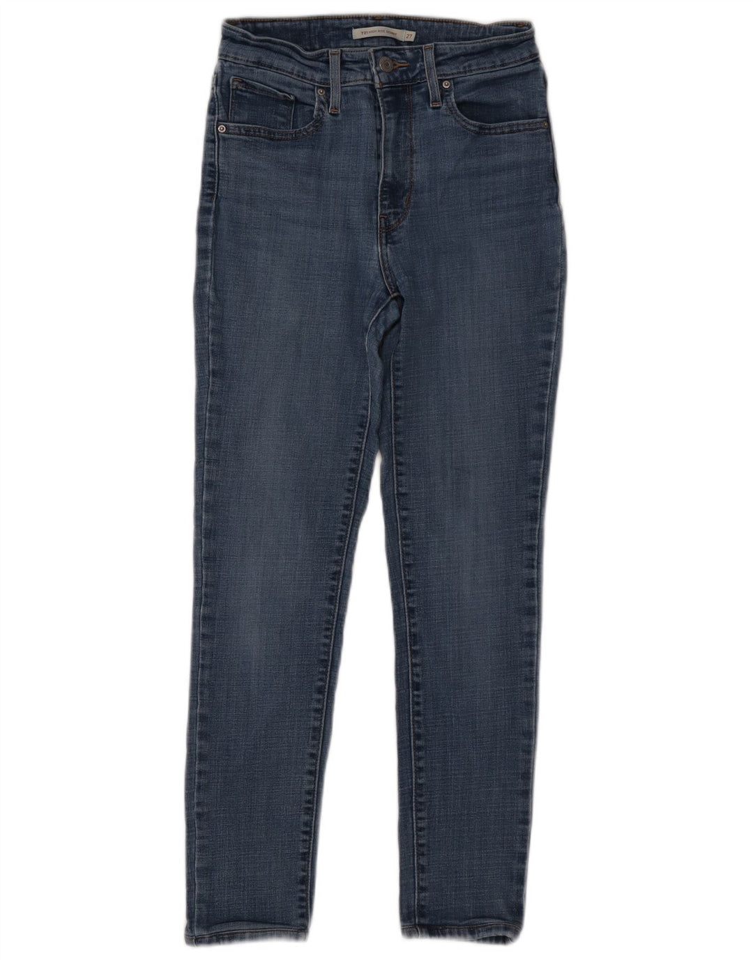 LEVI'S Dame 721 Skinny Jeans med høj talje W27 L27 Blå Bomuld