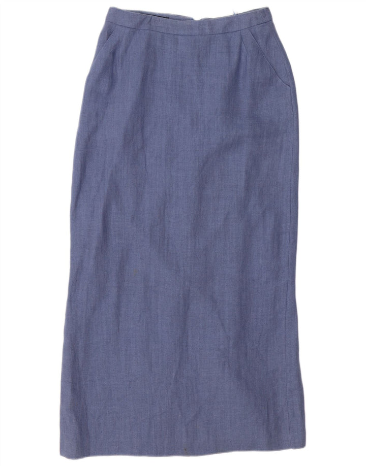 Monsoon Womens 3-knaps 2-delt nederdelsæt UK 10 Small W26 Blue Linen