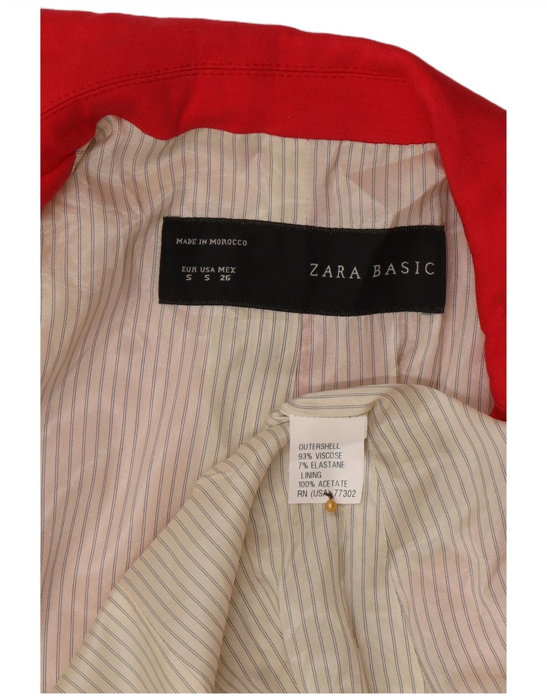 Zara Dame 1 Knap Blazer Jacket UK 10 Small Pink Viscose