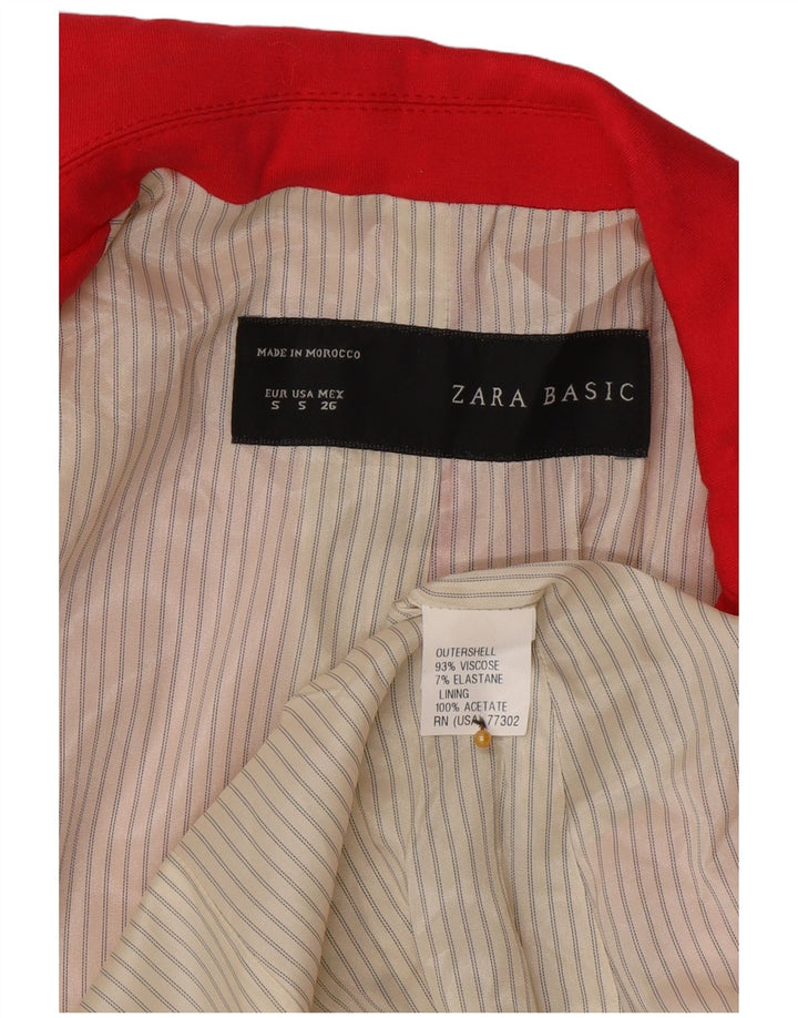 Zara Dame 1 Knap Blazer Jacket UK 10 Small Pink Viscose