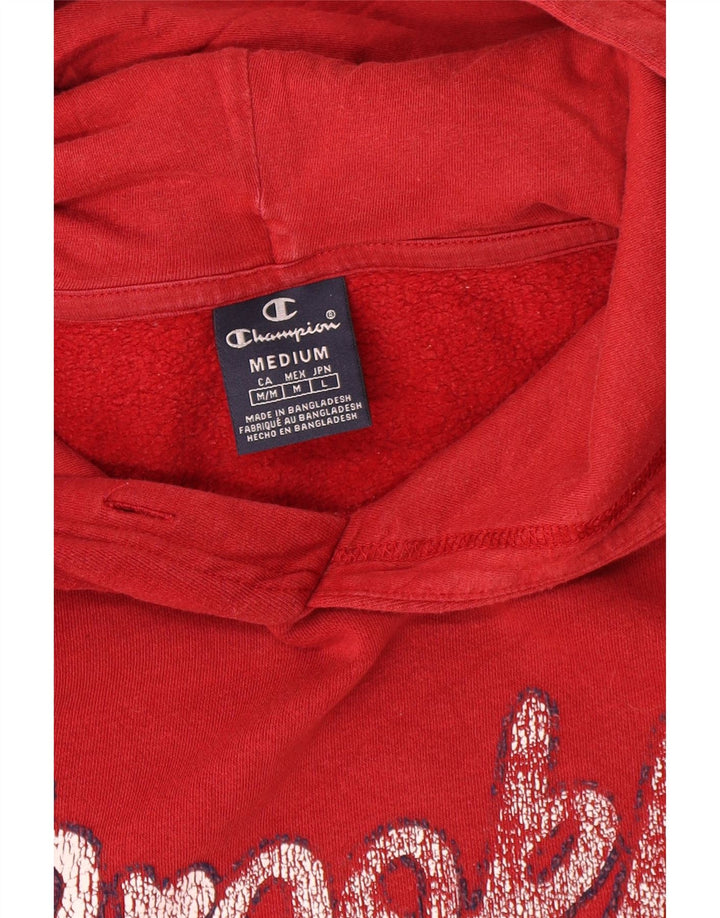 Champion Herre Brooklyn Grafisk Hoodie Jumper Medium Rød Bomuld
