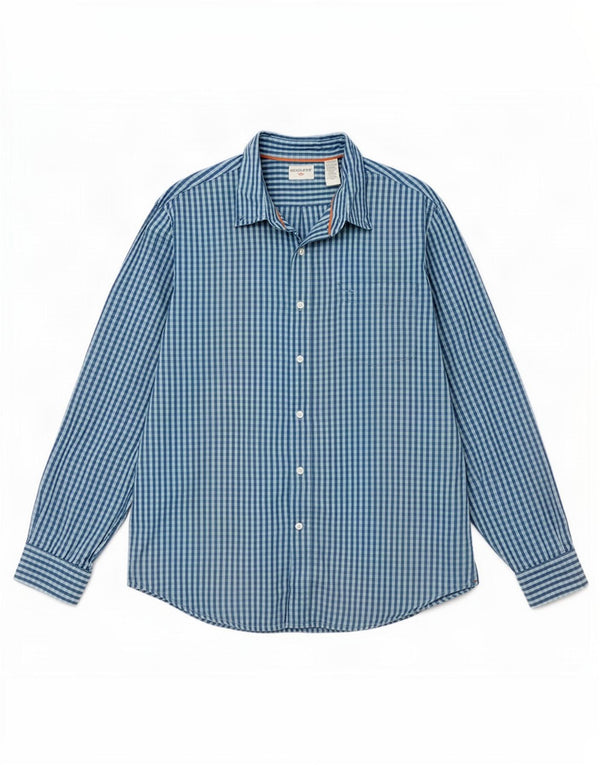 Dockers Mens Shirt Large Blue Gingham Cotton